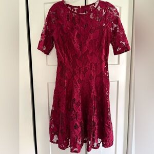 Red Wine Lace Dress Size S